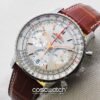 breitling navitimer b01 silver leather front