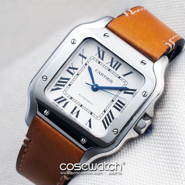 cartier 100m silver leather
