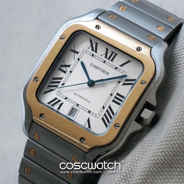 cartier santos 100 l yg front