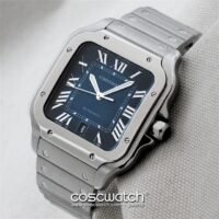 cartier santos 100l blue front