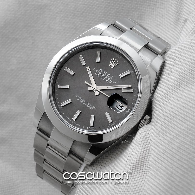 rolex datejust ii domed rhodium front