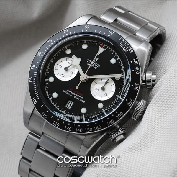 tudor blackbay 41 black chronograph front