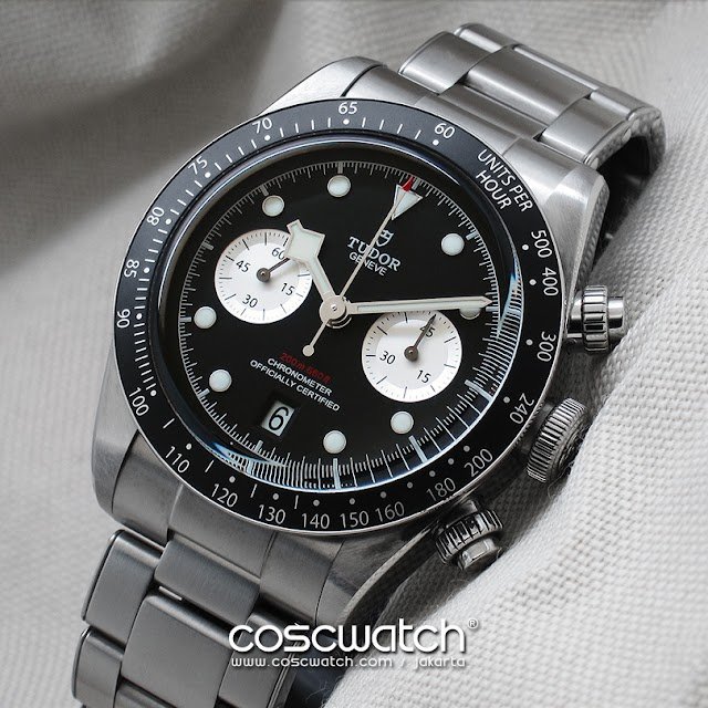 tudor blackbay 41 black chronograph front
